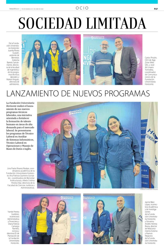 Lanzamiento de Nuevos Programas - La República Impreso - Unihorizonte ETDH